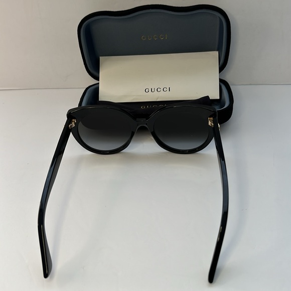 New Authentic Gucci Cat Eye Black/Grey 55 mm Women\'s Sunglasses GG0325S 001 55 main image 8